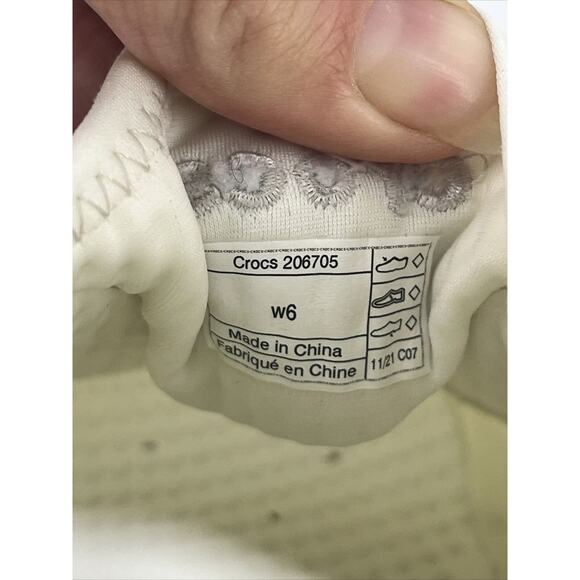 Crocs LiteRide Pacer Cream 205234 Casual Comfort Shoes Women Size 6 - Picture 7 of 13